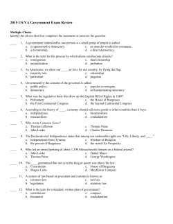2015 US/VA Government Exam Review