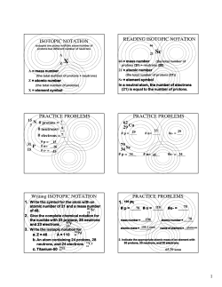 ISOTOPIC NOTATION READING ISOTOPIC NOTATION PRACTICE
