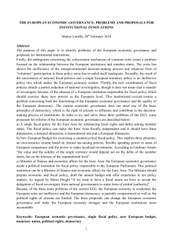 THE EUROPEAN ECONOMIC GOVERNANCE: PROBLEMS AND