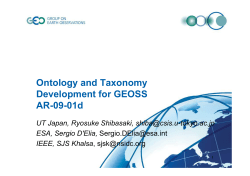 Ontology and Taxonomy Development for GEOSS AR-09-01d