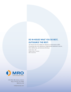 Do In-house What You Do Best, outsource the rest