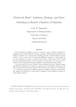 Parties for Rent? Ambition, Ideology, and Party Switching in Brazil`s