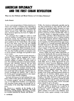 American Diplomacy and the First Cuban Revolution