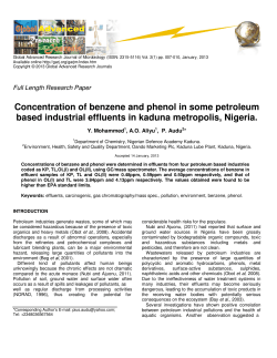 Concentration of benzene and phenol in some petroleum based