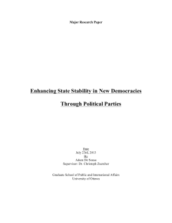 Enhancing State Stability in New Democracies Through Political