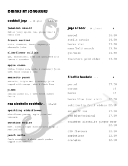 Drink Menu - Jongleurs