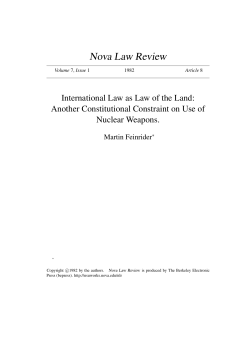 International Law as Law of the Land: Another Constitutional