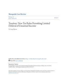 Taxation: New Tax Rules Permitting Limited Deferral of Unearned