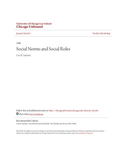 Social Norms and Social Roles - Chicago Unbound