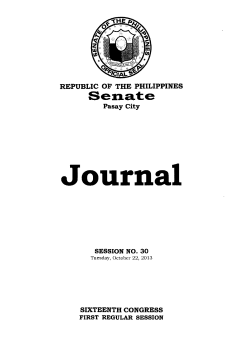 Journal No. 30 - Senate of the Philippines