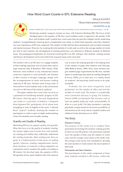 How word count counts in EFL Extensive Reading Minami KANDA
