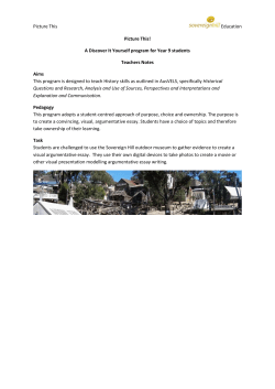 Teachers` Notes - Sovereign Hill Education