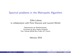 Spectral problems in the Metropolis Algorithm