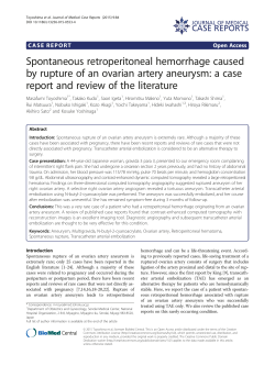 Spontaneous retroperitoneal hemorrhage caused by rupture of an