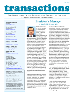 President`s Message - Pennsylvania Psychiatric Society
