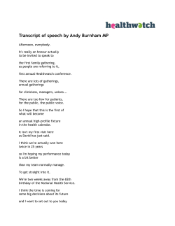 Transcript of speech by Andy Burnham MP