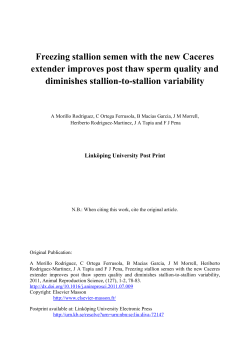 Freezing stallion semen with the new Caceres extender improves