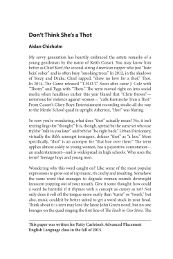 Don`t Think She`s a Thot - The Menlo Roundtable