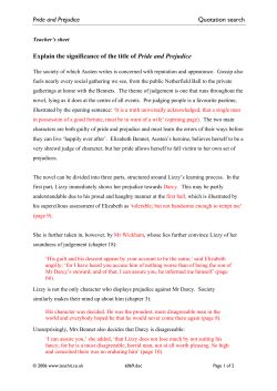 Explain the significance of the title of `Pride and Prejuduce`