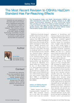 The Most Recent Revision to OSHA`s HazCom Standard Has Far