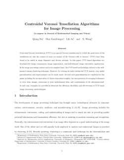 Centroidal Voronoi Tessellation Algorithms for