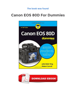 Canon EOS 80D For Dummies Free PDF