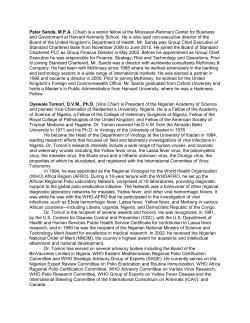 Peter Sands, M.P.A. (Chair) is a senior fellow at the Mossavar