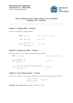 Assignment 5 - Fachrichtung Mathematik