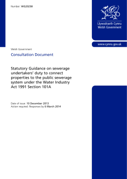 Statutory Guidance on sewerage undertakers` duty to connect