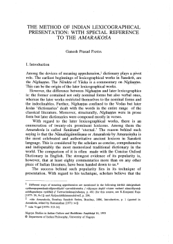 THE METHOD OF INDIAN LEXICOGRAPHICAL PRESENTATION