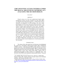 Circumventing Access Controls Under the Digital Millennium