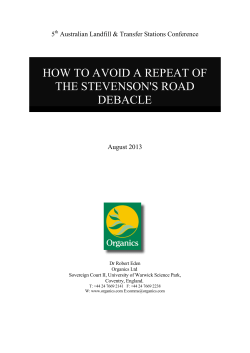 how to avoid a repeat of the stevenson`s road debacle