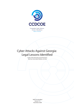 Cyber Attacks Against Georgia: Legal Lessons Identified