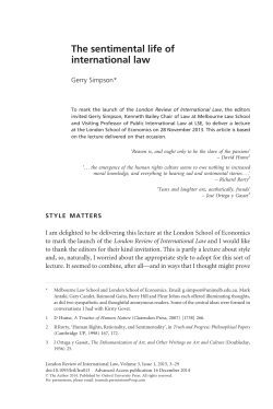 The sentimental life of international law