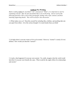 Anthem Pre-Writing - Mr. Current`s English Class