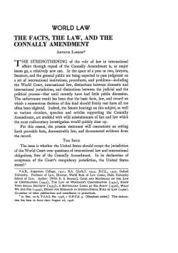 The Facts, the Law, and the Connally Amendment