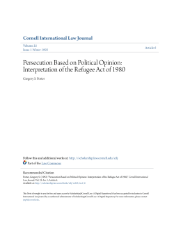 Persecution Based on Political Opinion: Interpretation of the