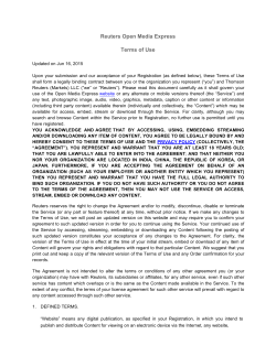 Terms of Use - Thomson Reuters