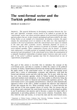 The semi-formal sector and the Turkish political economy