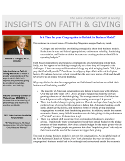 Is it Time for your Congregation to Rethink its Business Model?