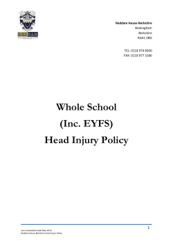 Head Injury Policy - Inspirededu.co.uk