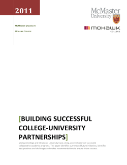 Building successful college-University partnerships