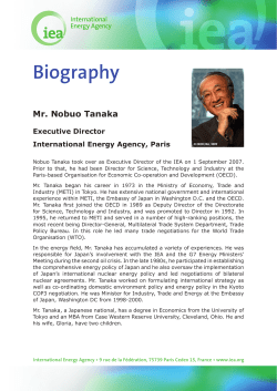 Biography - Mr. Nobuo Tanaka, Executive Director, IEA