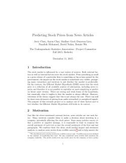 Predicting Stock Prices from News Articles