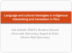 Language and cultural ideologies in indigenous interpreting and