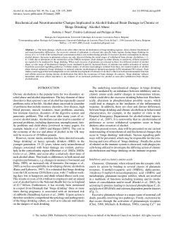 Biochemical and Neurotransmitter Changes Implicated in Alcohol