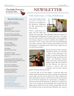 Summer 2015 - Charitable Pharmacy of Central Ohio
