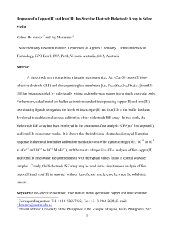 1 Response of a Copper(II) and Iron(III) Ion