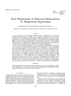 Fetal Homeostasis in Maternal Malnutrition. II. Magnesium
