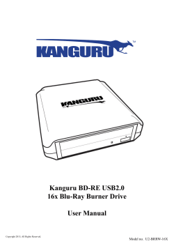 Kanguru BD-RE USB2.0 16x Blu-Ray Burner Drive User